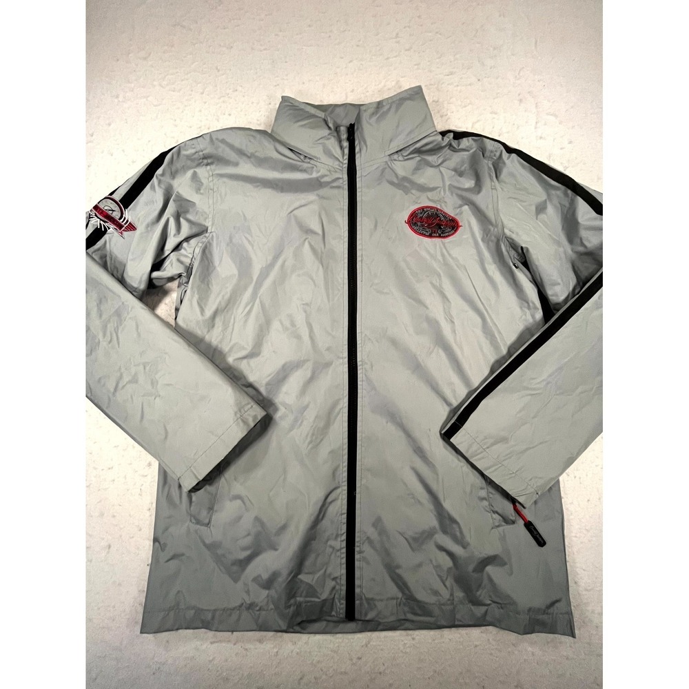 Barrett Jackson Collector Car Auctions Jacket Mens Medium Gray Full Zip Racing
